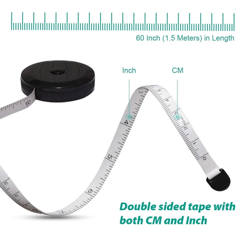RayTour Measuring Tape for Body 60 Inch 150cm Body Tape Measure Waist Measuring Tape Tailor Cloth Fabric Measurement Tape - Image 3
